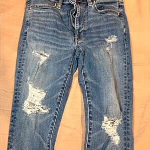 Hi rise jegging Distressed Blue Jeans
